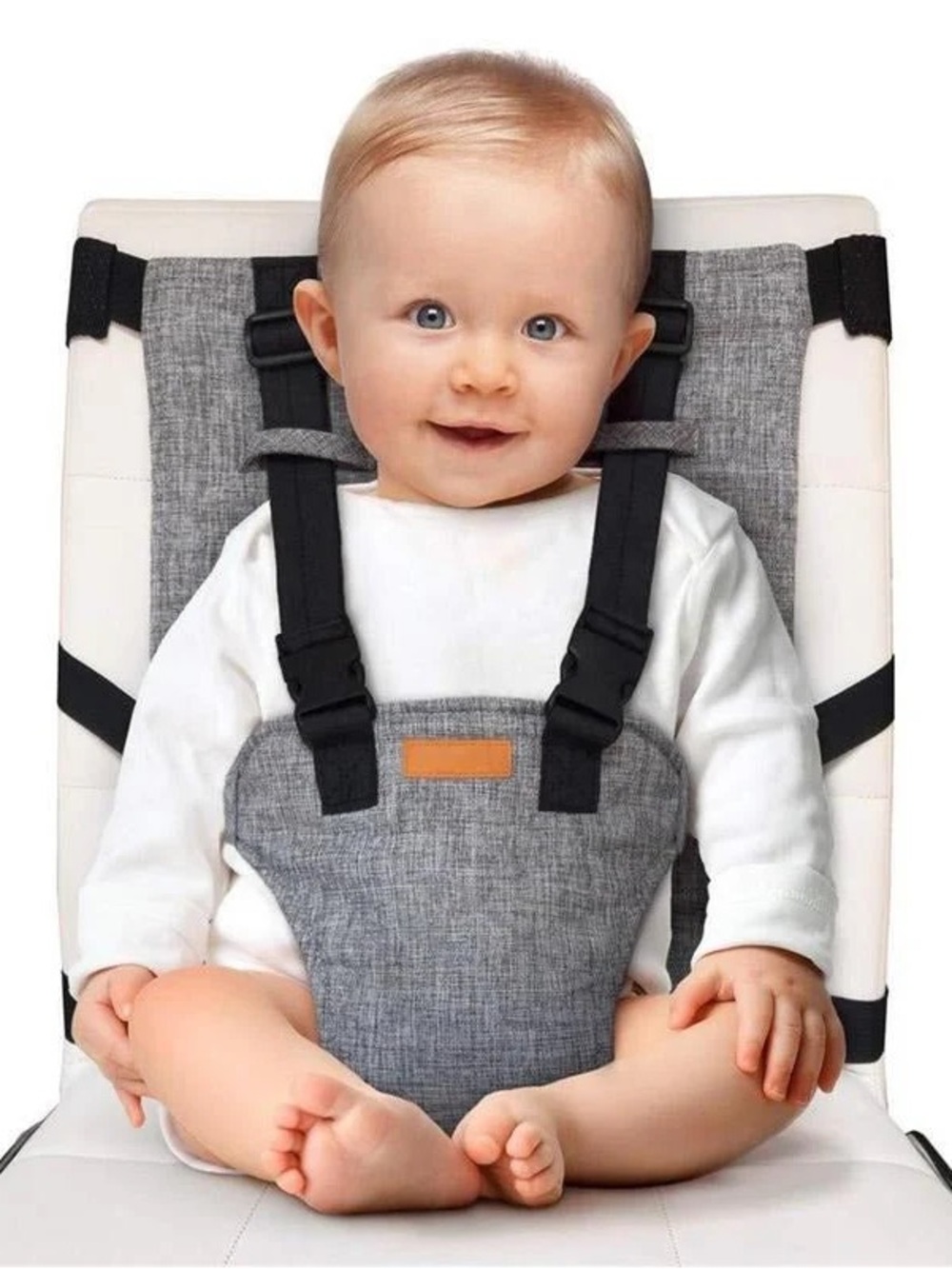 Gray Baby Travel High Chair Harness Cover - Secure Infant Seat Strap